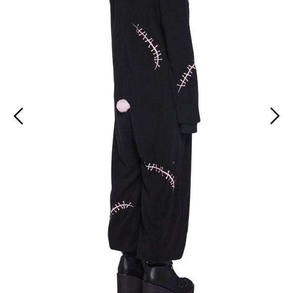 Dolls Kill trickz and treats Black and Pink dead bunny Onesie - Picture 3 of 5